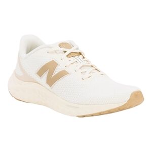 Neutral Cream Mesh Running Sneaker with Beige Accent